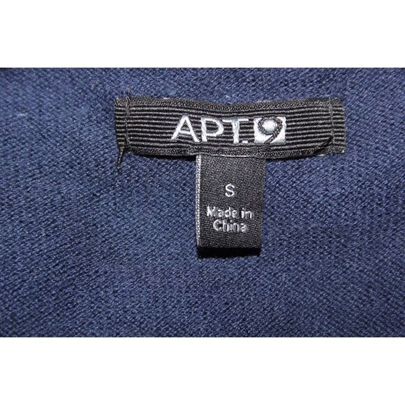 Apt.9 Sz S Navy Beaded Neckline 3/4 Sleeve Cotton Rayon Knit Nylon Top - Picture 5 of 5